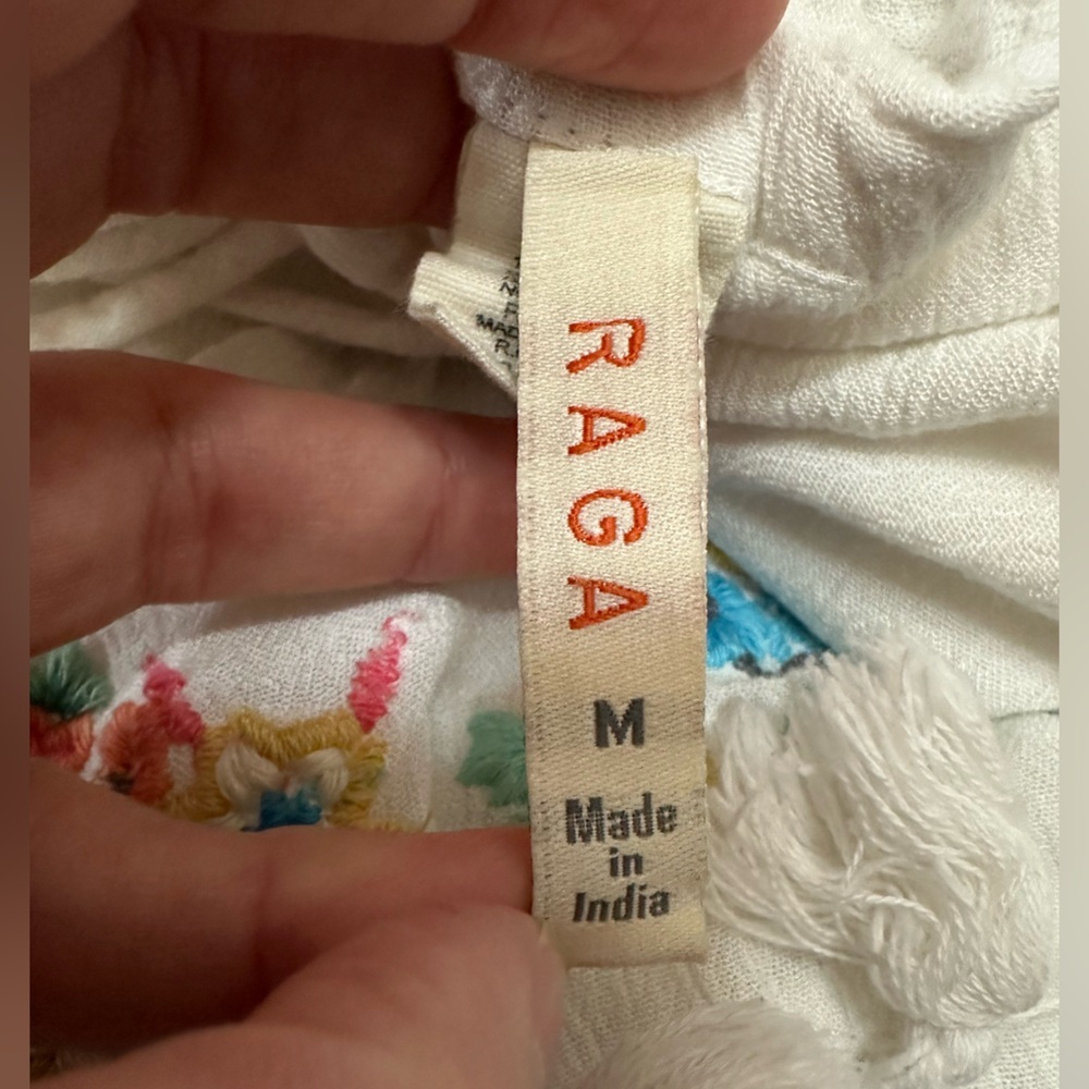 RAGA White Mini Dress with Multicolor Embroidery - Picture 5 of 12